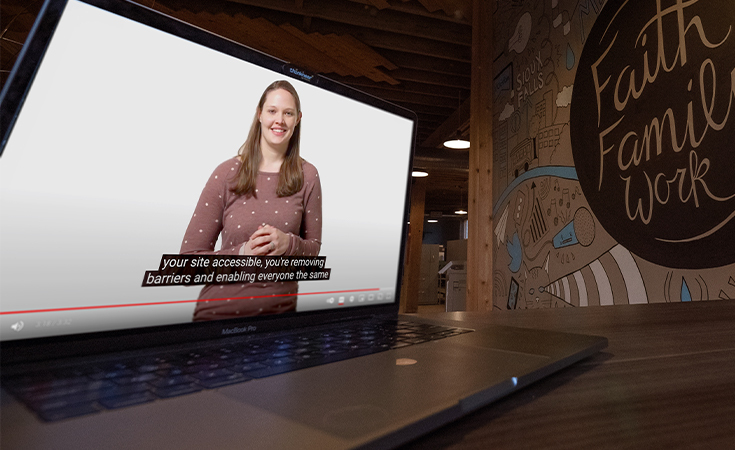 An example of closed captions on a video