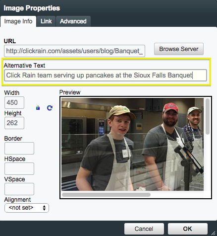 Example of alternative text