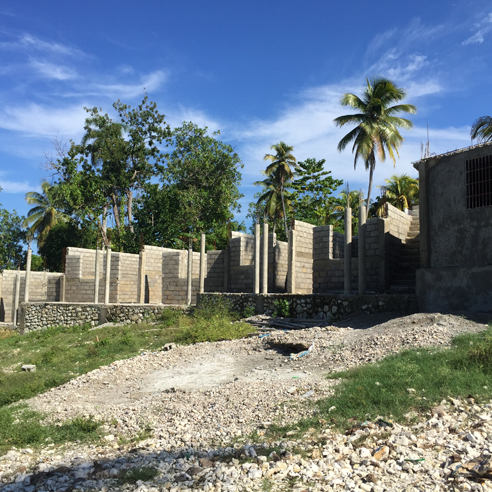 A construction project in Haiti.