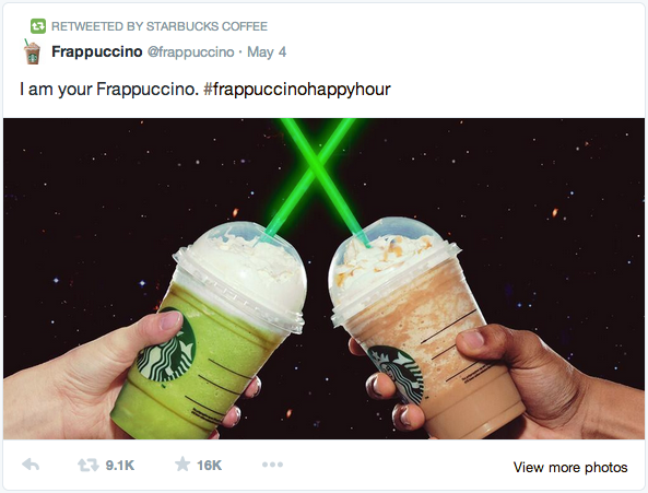 "May the 4th Be With You" Starbucks ad